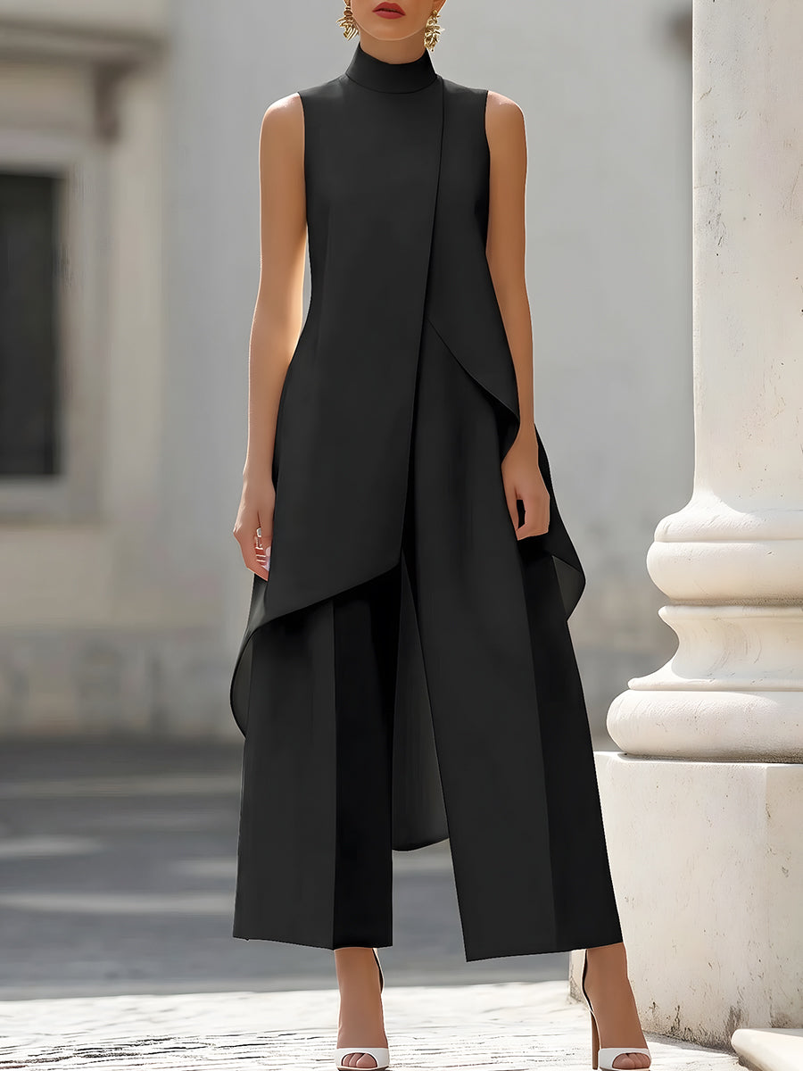 Rosalie Women's Asymmetric Top Wide-Leg Pants Set