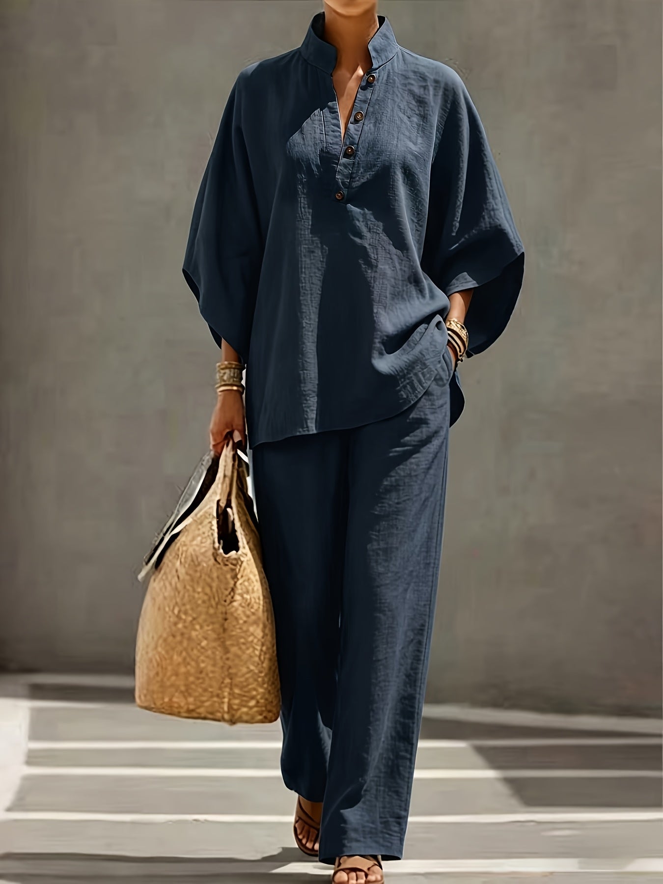 Rowan | Button Collar Two-Piece Set