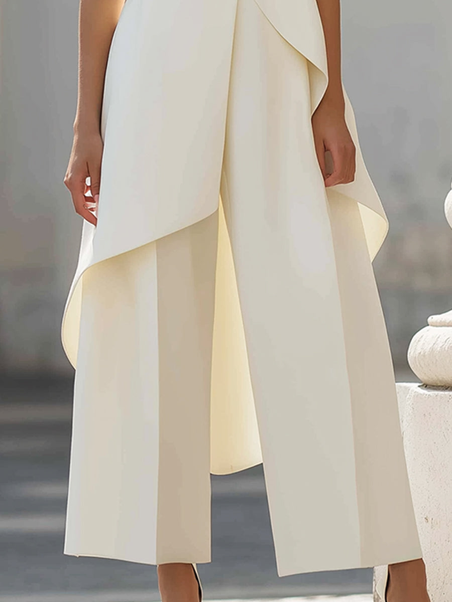 Rosalie Women's Asymmetric Top Wide-Leg Pants Set