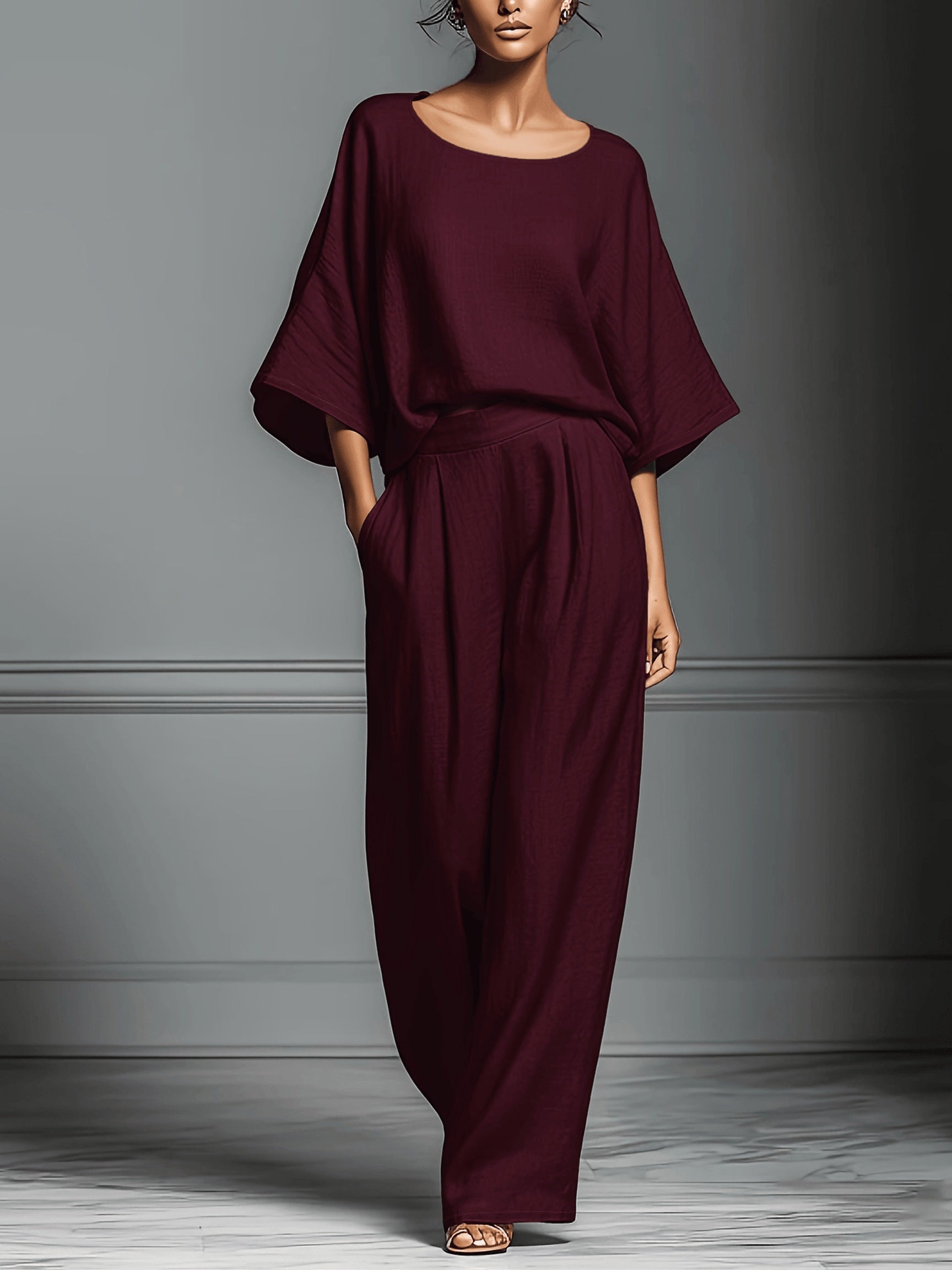 Gemma | Knit Pullover and Wide-Leg Pants Set