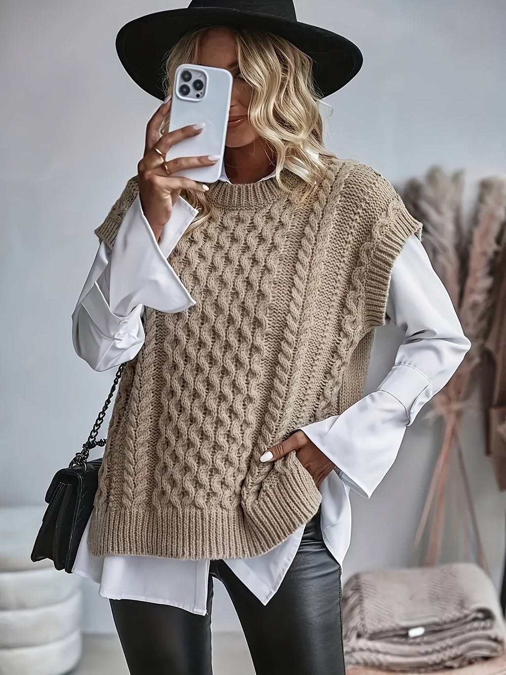 Imogen | Cable Knit Sleeveless Vest - view 8