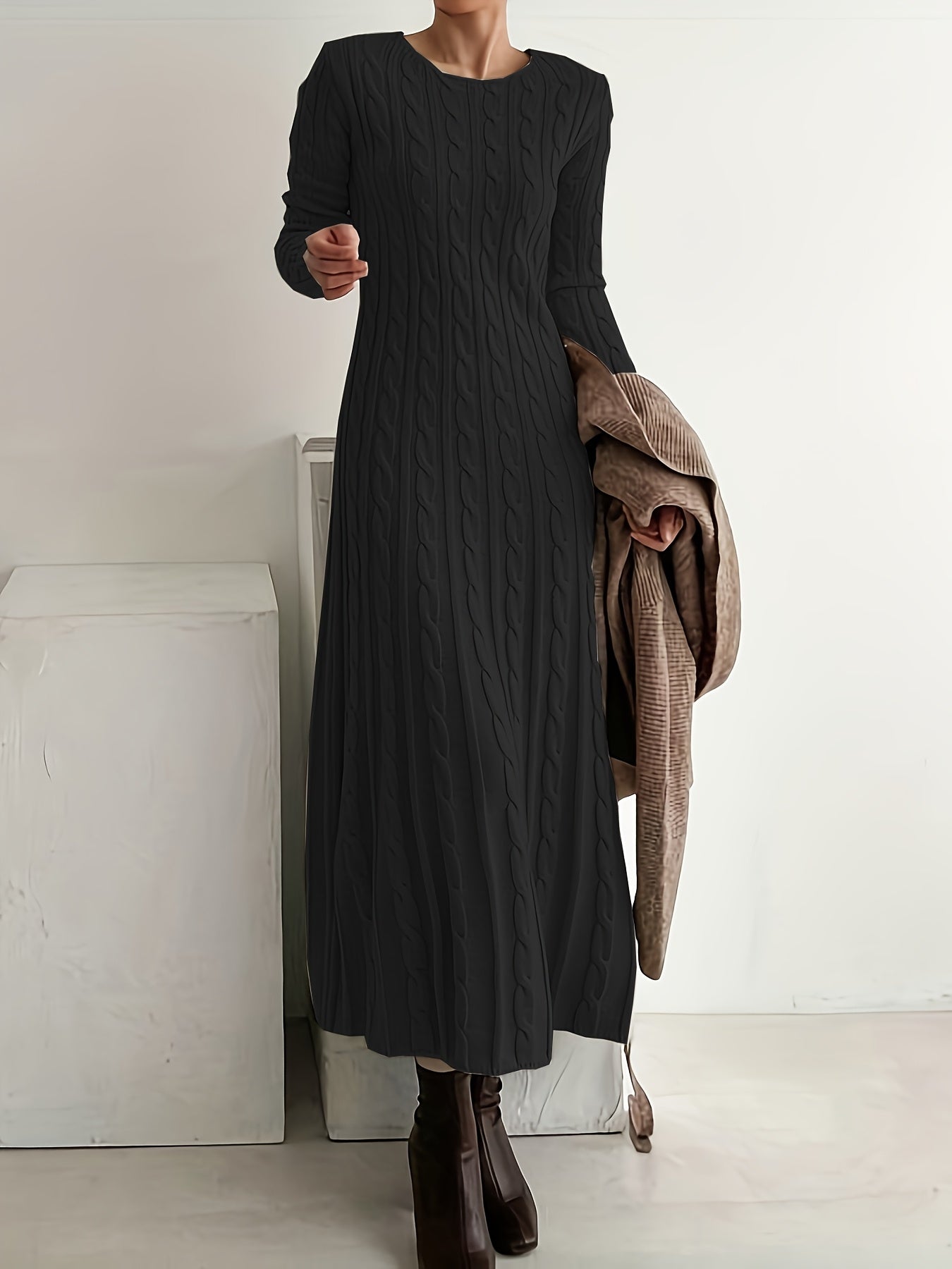 Rosalind | Long Knit Sweater Dress - view 4