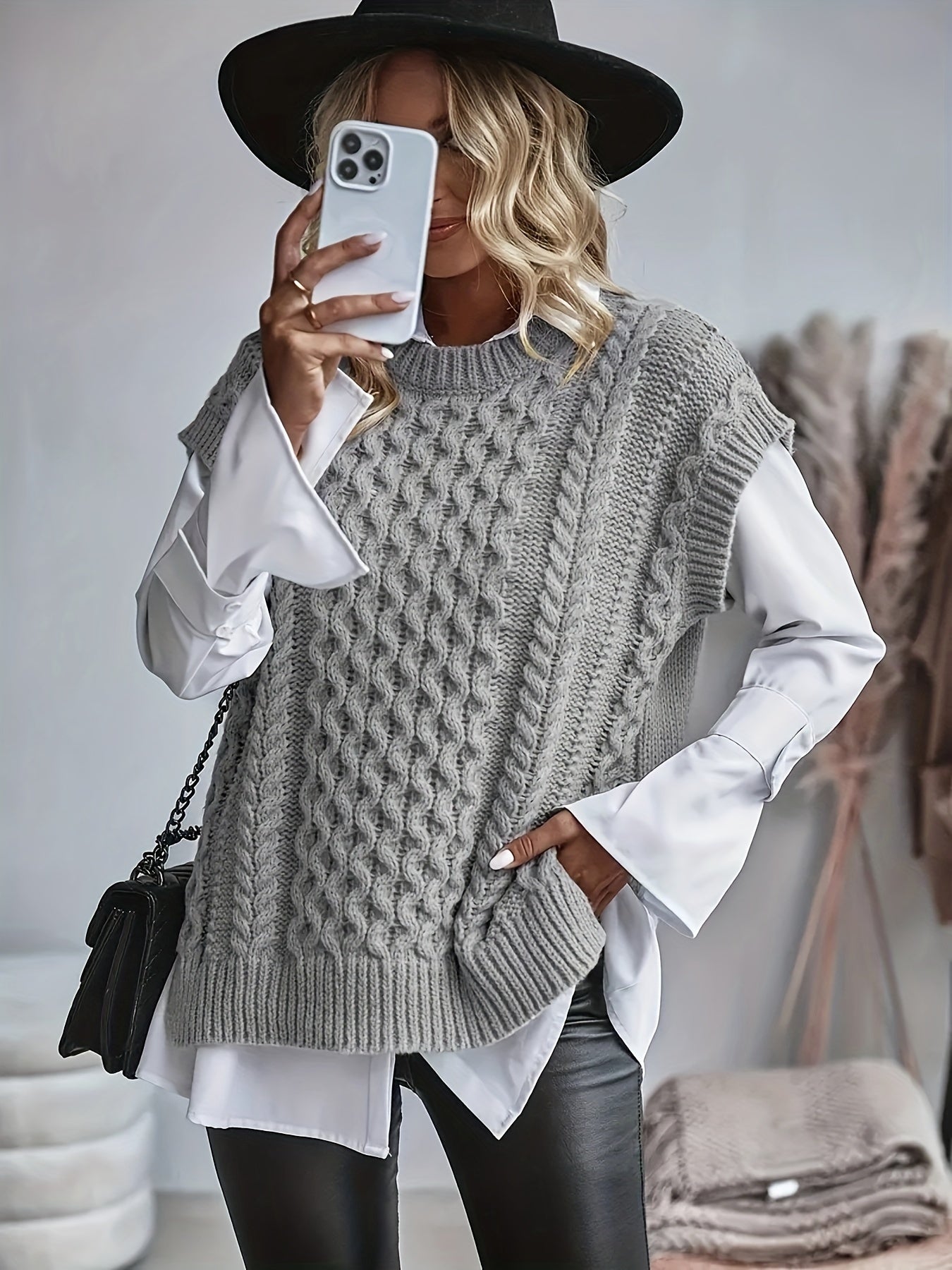 Imogen | Cable Knit Sleeveless Vest - view 7