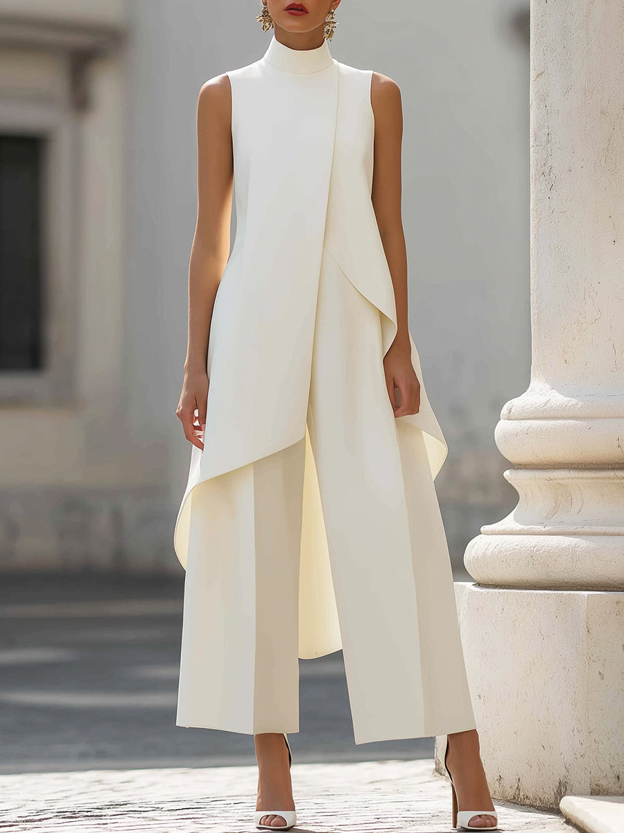 Rosalie Women's Asymmetric Top Wide-Leg Pants Set