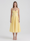 Arabella | Sweetheart Corset Fit-and-Flare Midi Dress