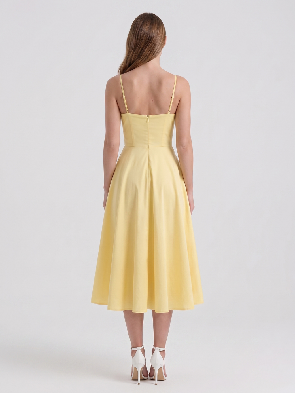 Arabella | Sweetheart Corset Fit-and-Flare Midi Dress