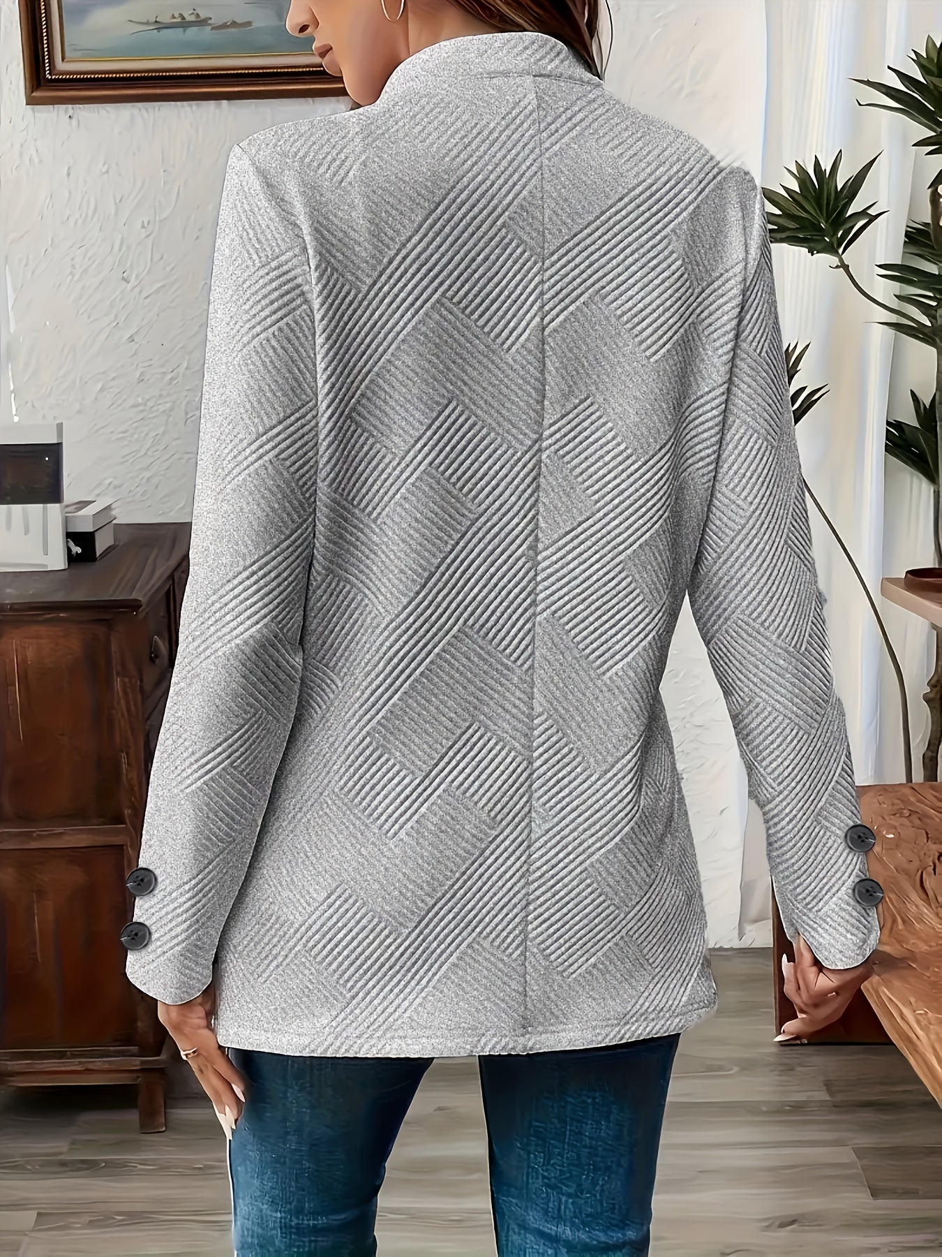 Genevieve | Textured Double Button Pocket Coat - view 4