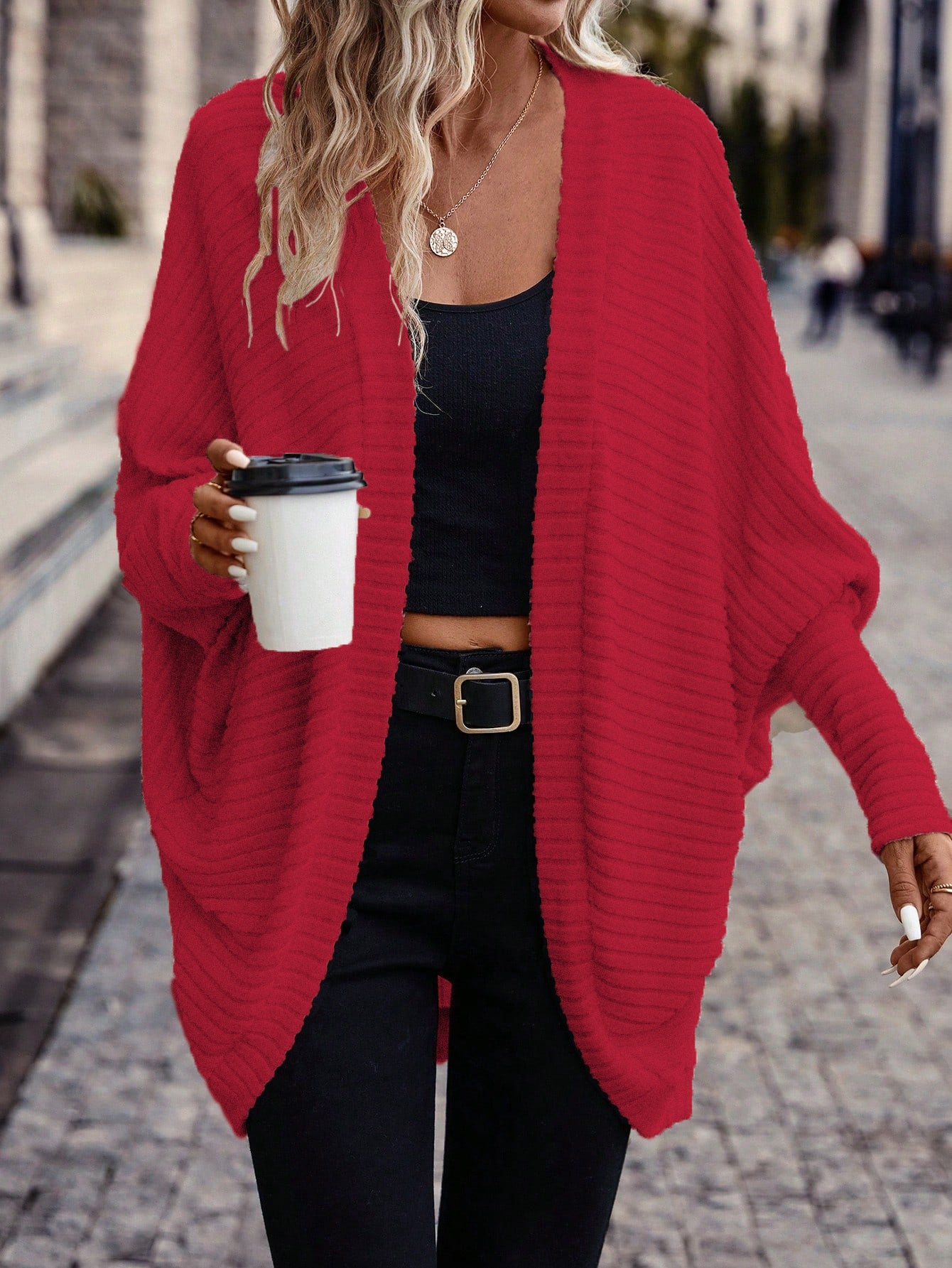 Annika | Longline Open Front Knit Cardigan - view 8