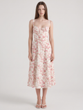 Raina | Rose Print Corset Bustier Midi Sundress
