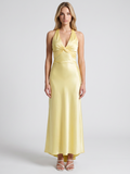 Isadora | Twist Front Satin Backless Maxi Dress