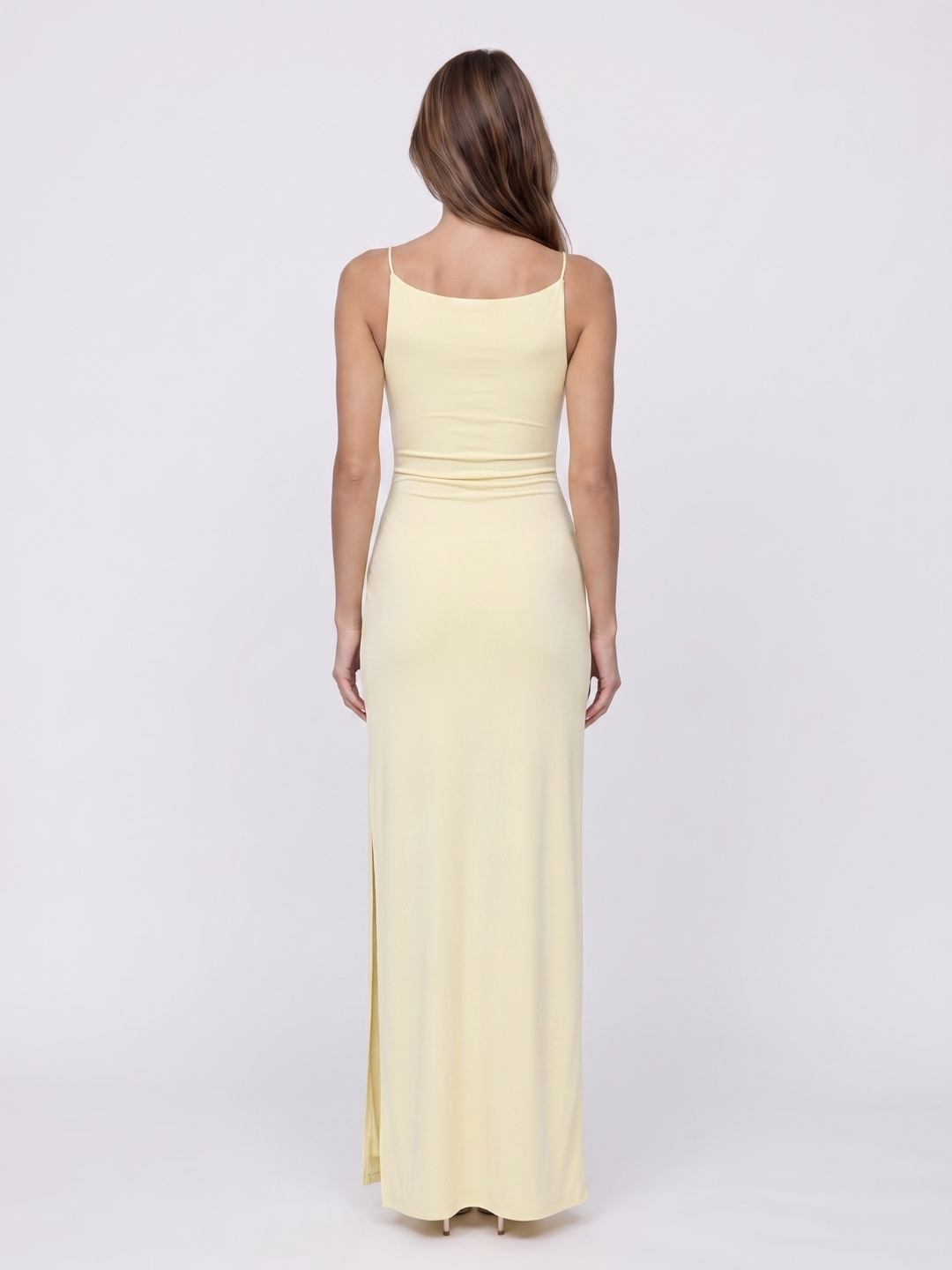 Portia | Boat Neck Thigh Slit Bodycon Maxi Dress