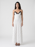 Emmeline | Polka Dot Lace Trim Slip Maxi Dress