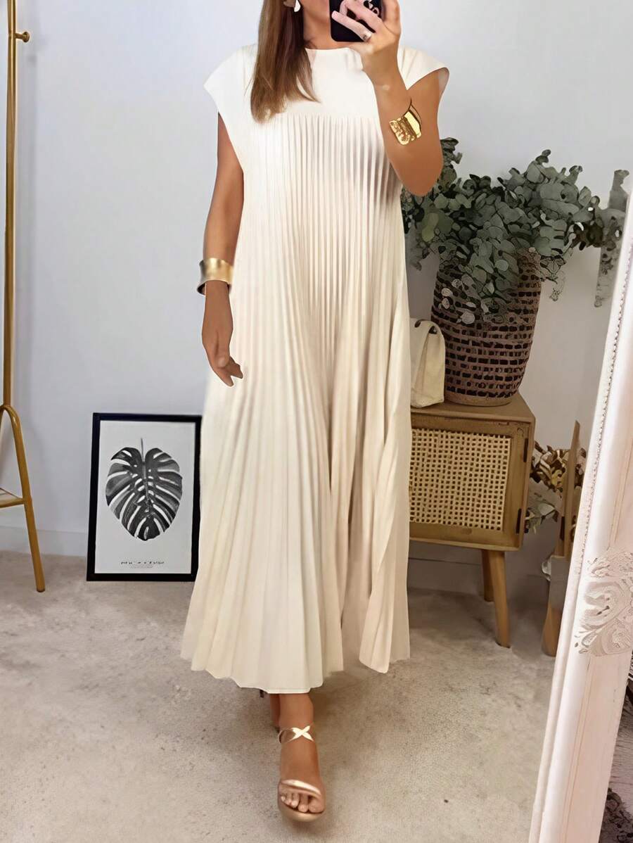 Odette | Pleated Hem A-Line Midi Dress