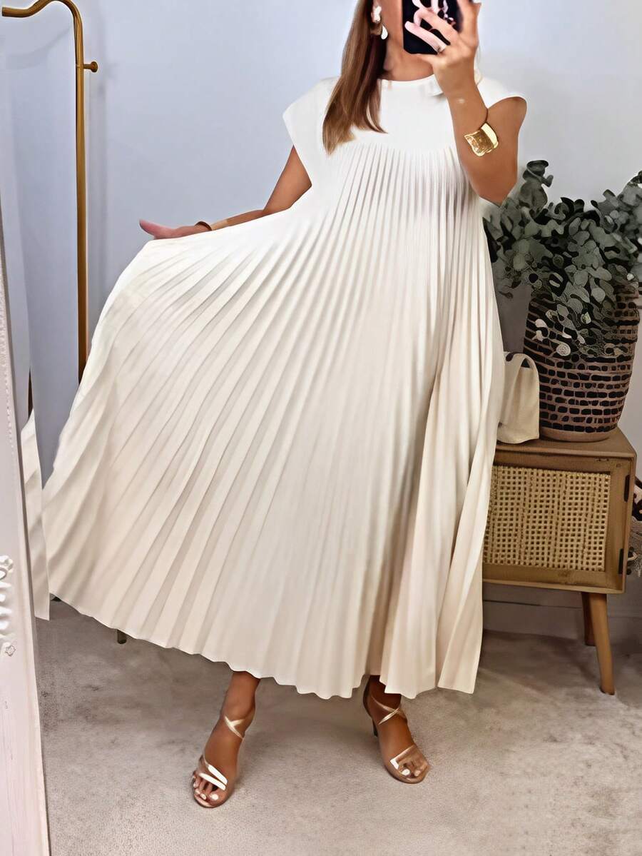 Odette | Pleated Hem A-Line Midi Dress