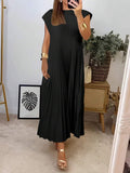 Odette | Pleated Hem A-Line Midi Dress