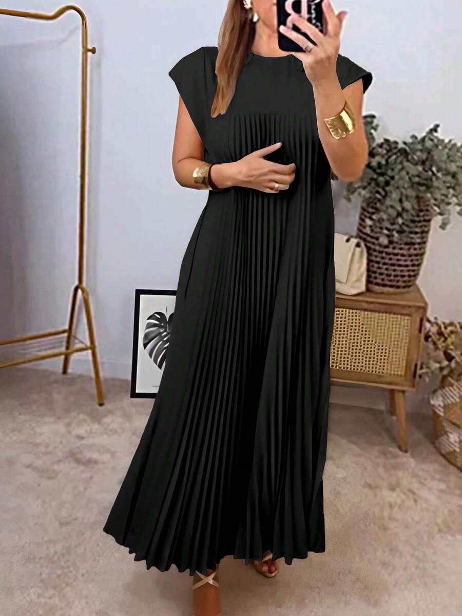 Odette | Pleated Hem A-Line Midi Dress