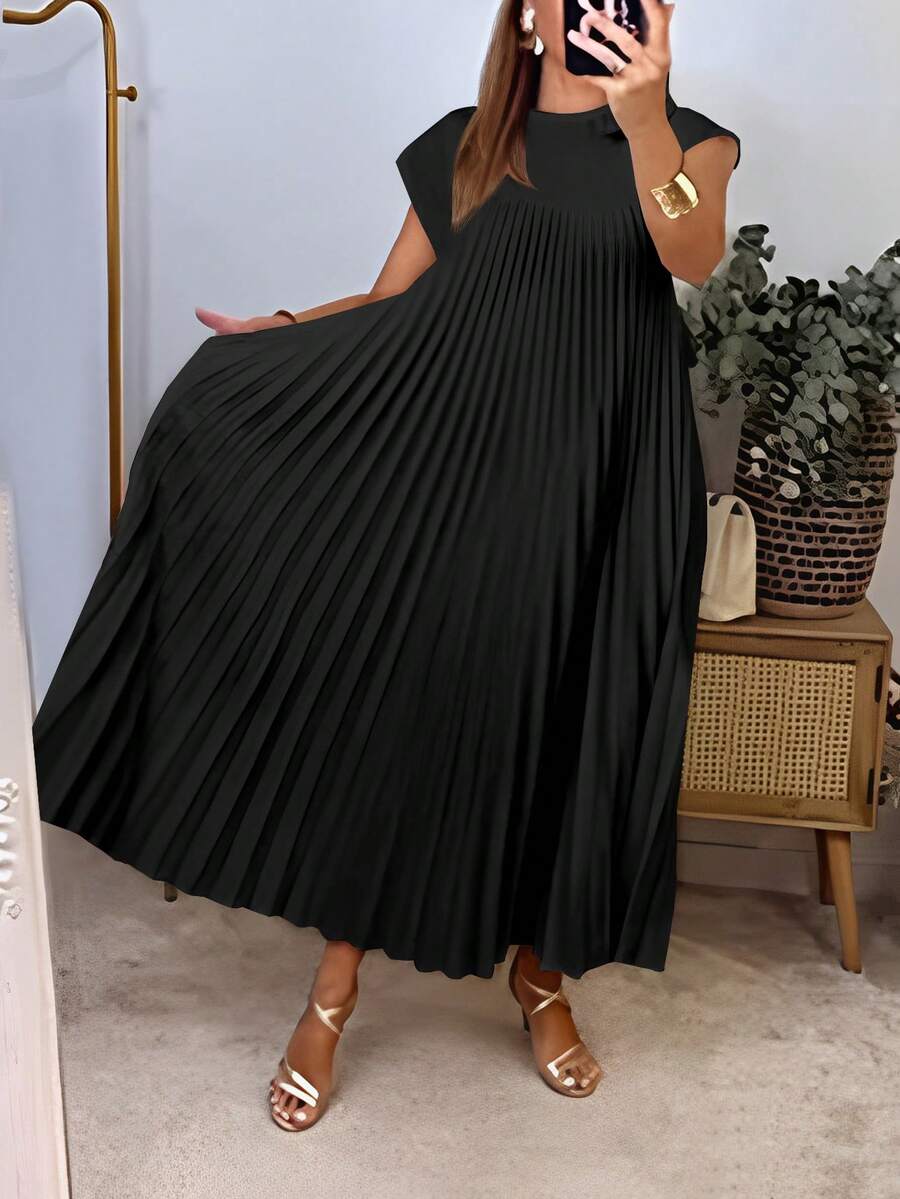 Odette | Pleated Hem A-Line Midi Dress