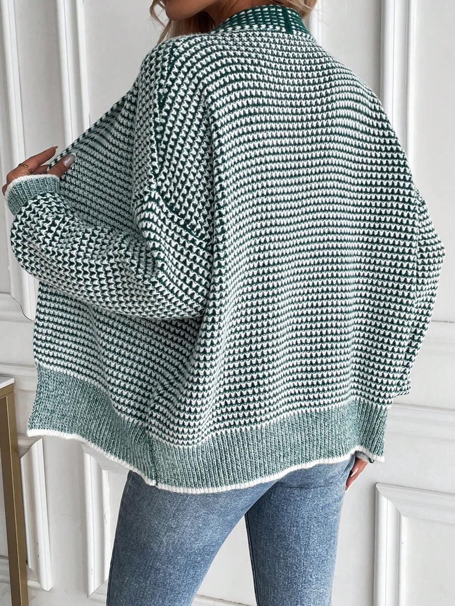 Faith | Ombre Knit Open Front Cardigan with Collar, Cozy Autumn Layer