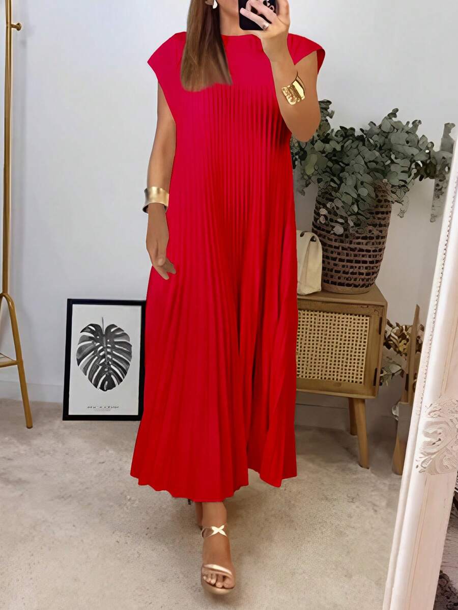 Odette | Pleated Hem A-Line Midi Dress