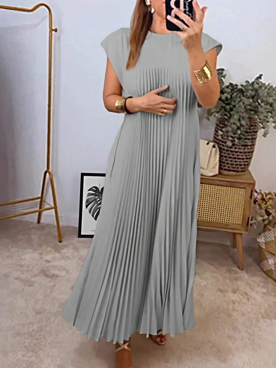 Odette | Pleated Hem A-Line Midi Dress