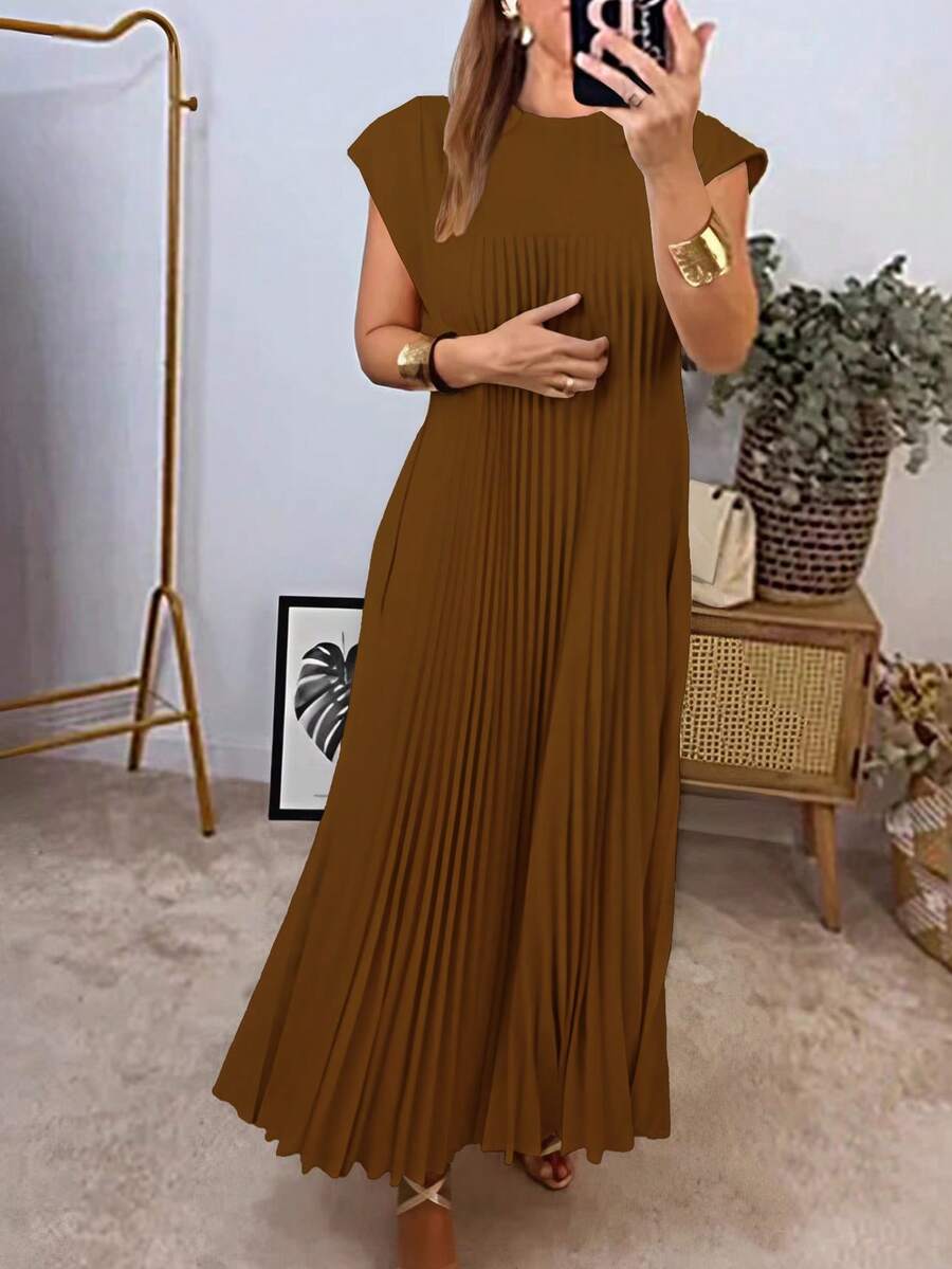 Odette | Pleated Hem A-Line Midi Dress