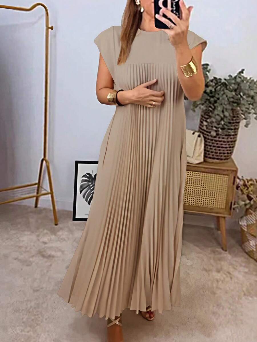 Odette | Pleated Hem A-Line Midi Dress