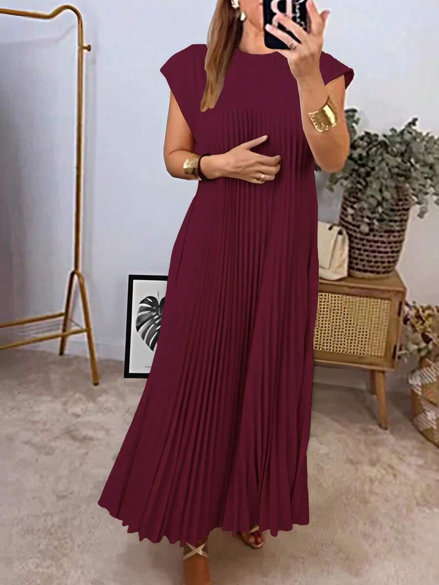 Odette | Pleated Hem A-Line Midi Dress
