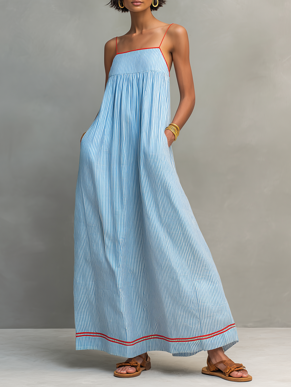 Fiona Women's Striped Maxi Dress