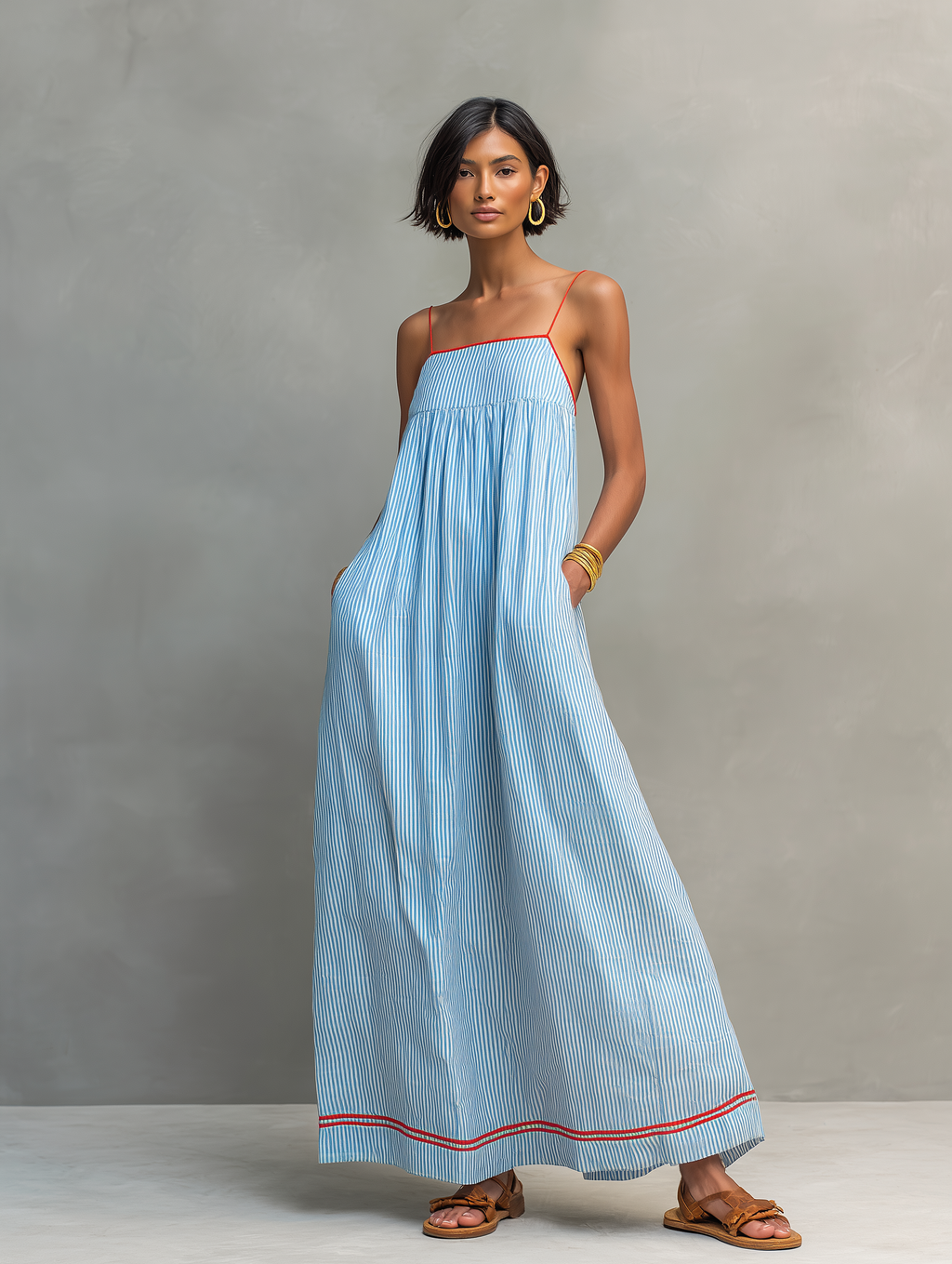 Fiona Women's Striped Maxi Dress