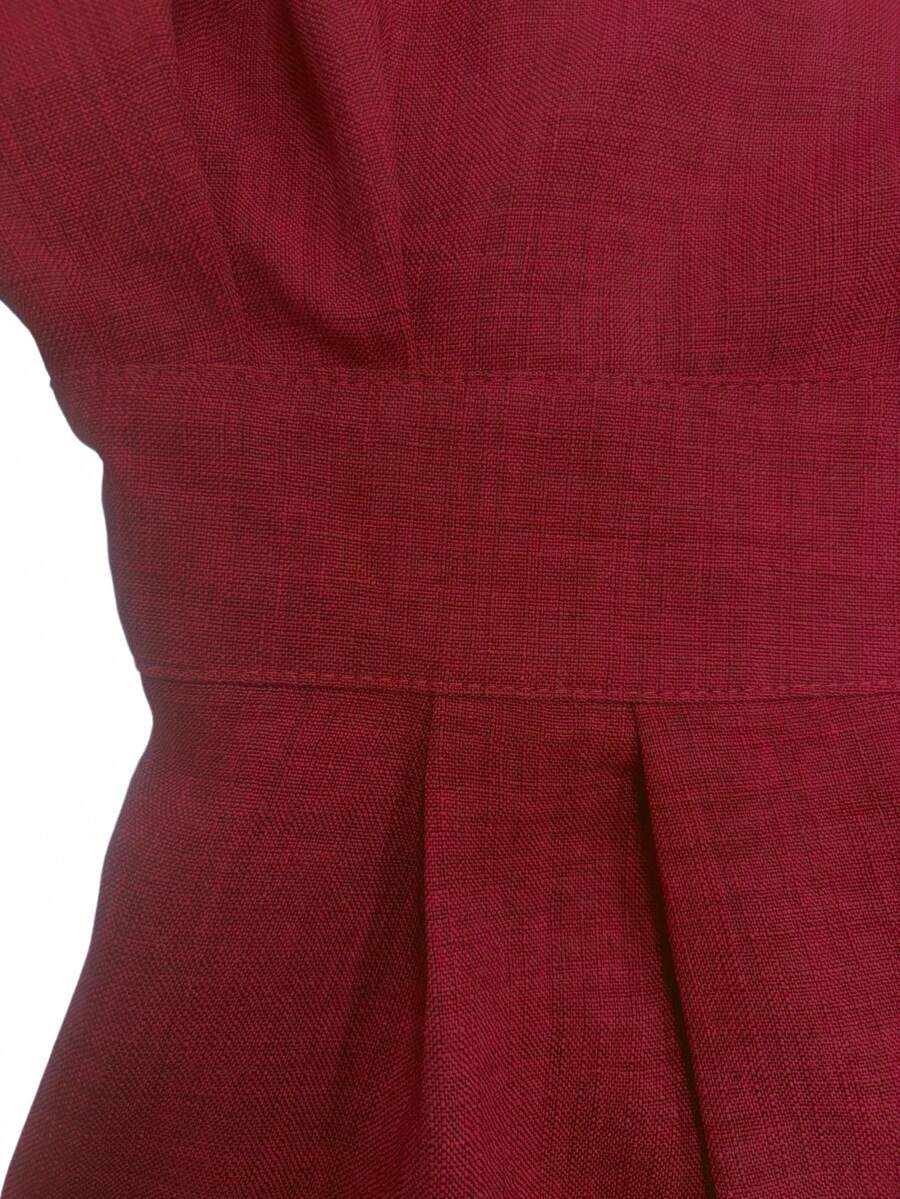 Vionne | Balloon Sleeve Boat Neck Pencil Midi Dress