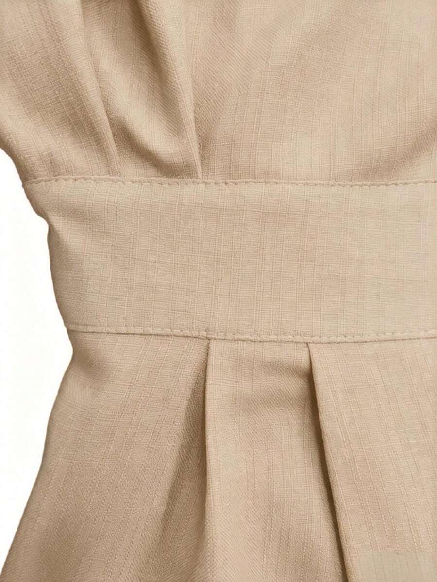 Vionne | Balloon Sleeve Boat Neck Pencil Midi Dress