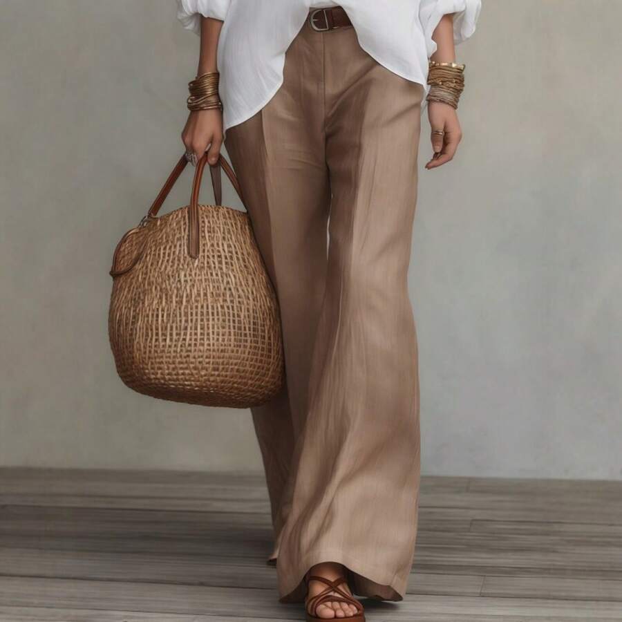 Celine | Off-Shoulder Blouse and Wide-Leg Pants Set