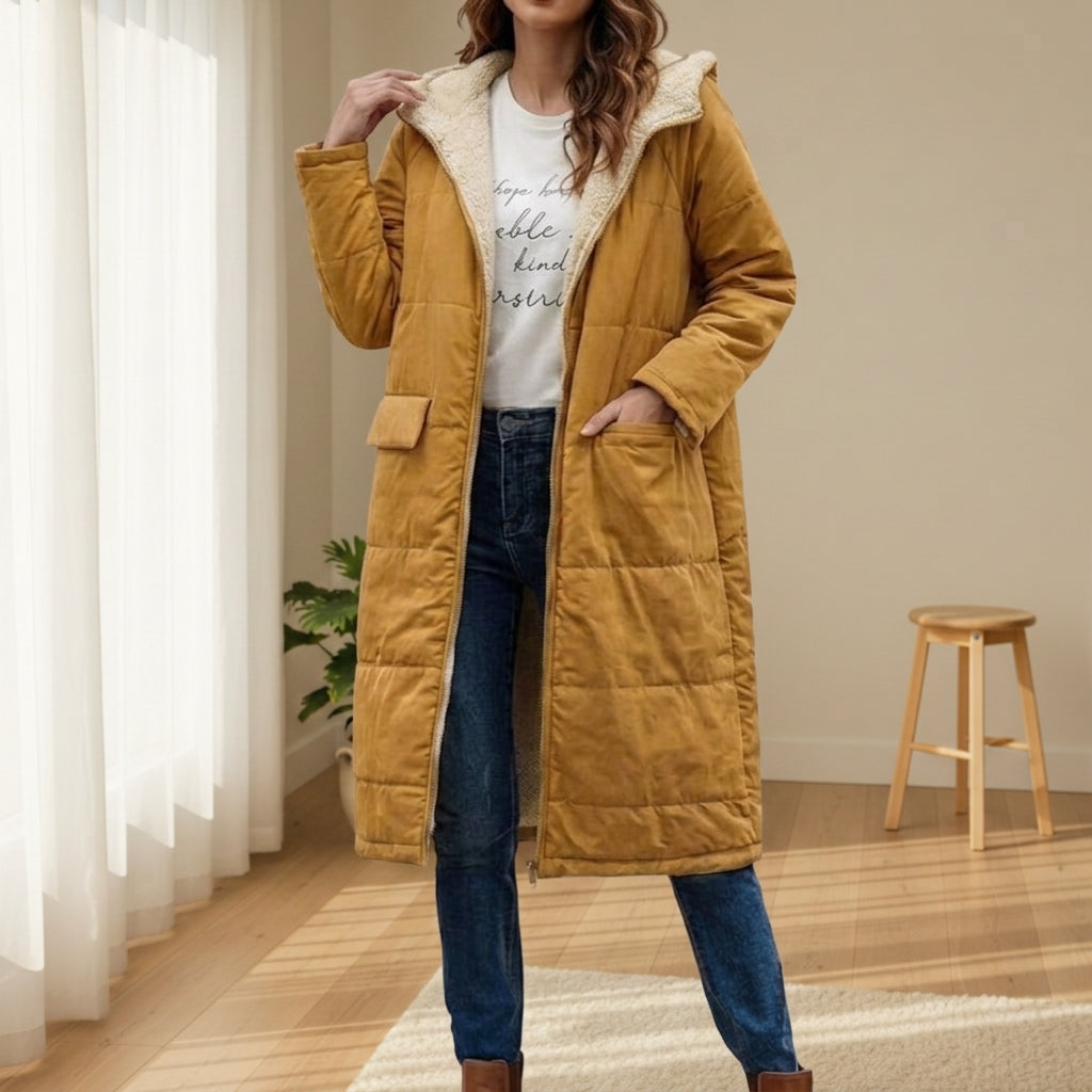 Liesl | Sherpa Lined Long Puffer Coat - view 4