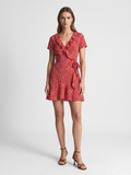 Matilde | Ditsy Floral Ruffle Wrap Tie Mini Dress