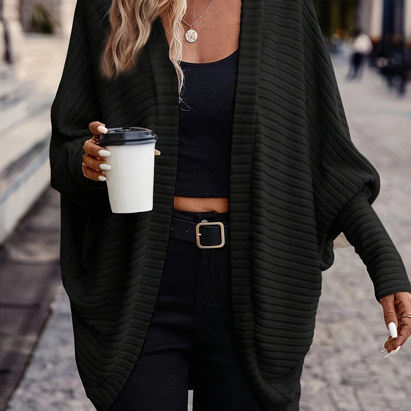 Annika | Longline Open Front Knit Cardigan - view 12