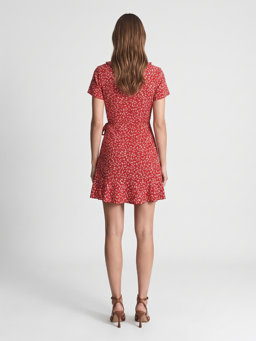 Matilde | Ditsy Floral Ruffle Wrap Tie Mini Dress