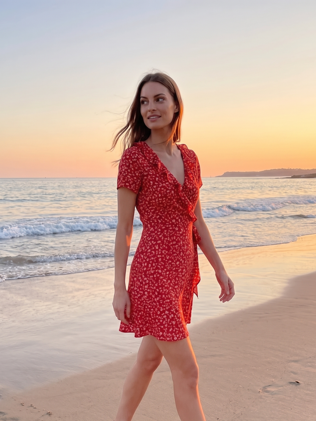 Matilde | Ditsy Floral Ruffle Wrap Tie Mini Dress
