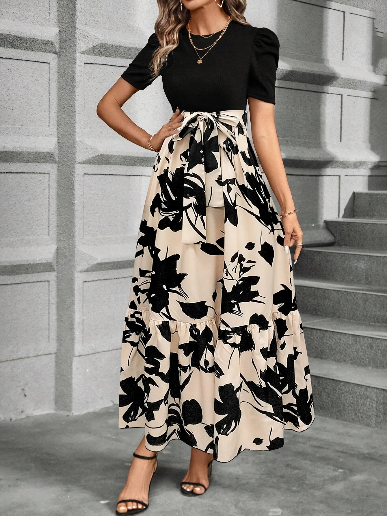 Emery | Long Sleeve A-Line Midi Dress