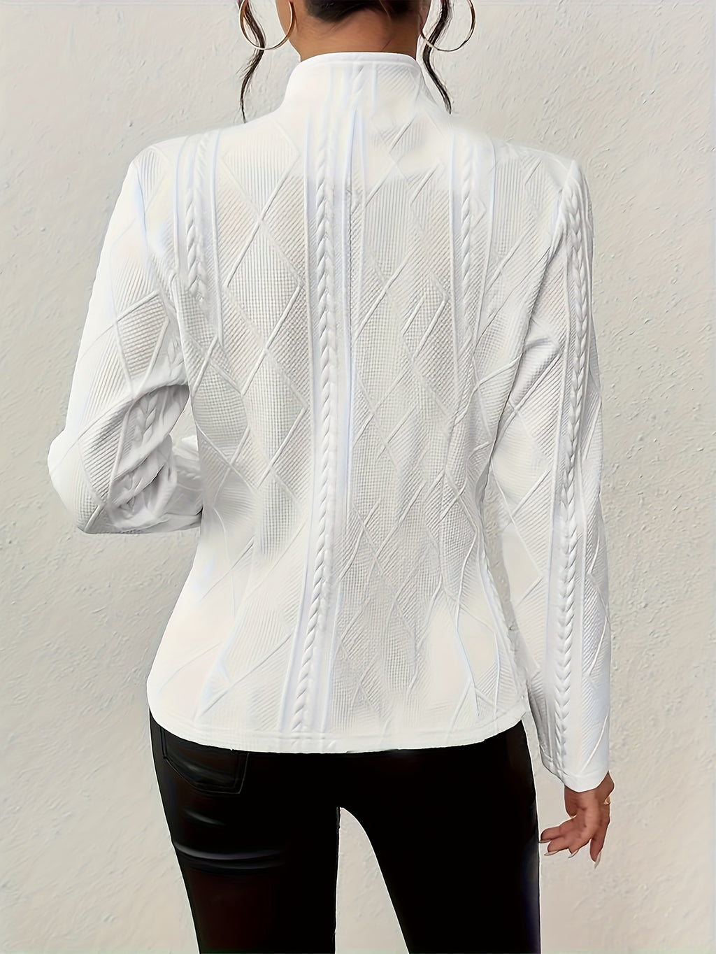 Beatrix | Textured Waist Defining Button Blazer - view 8