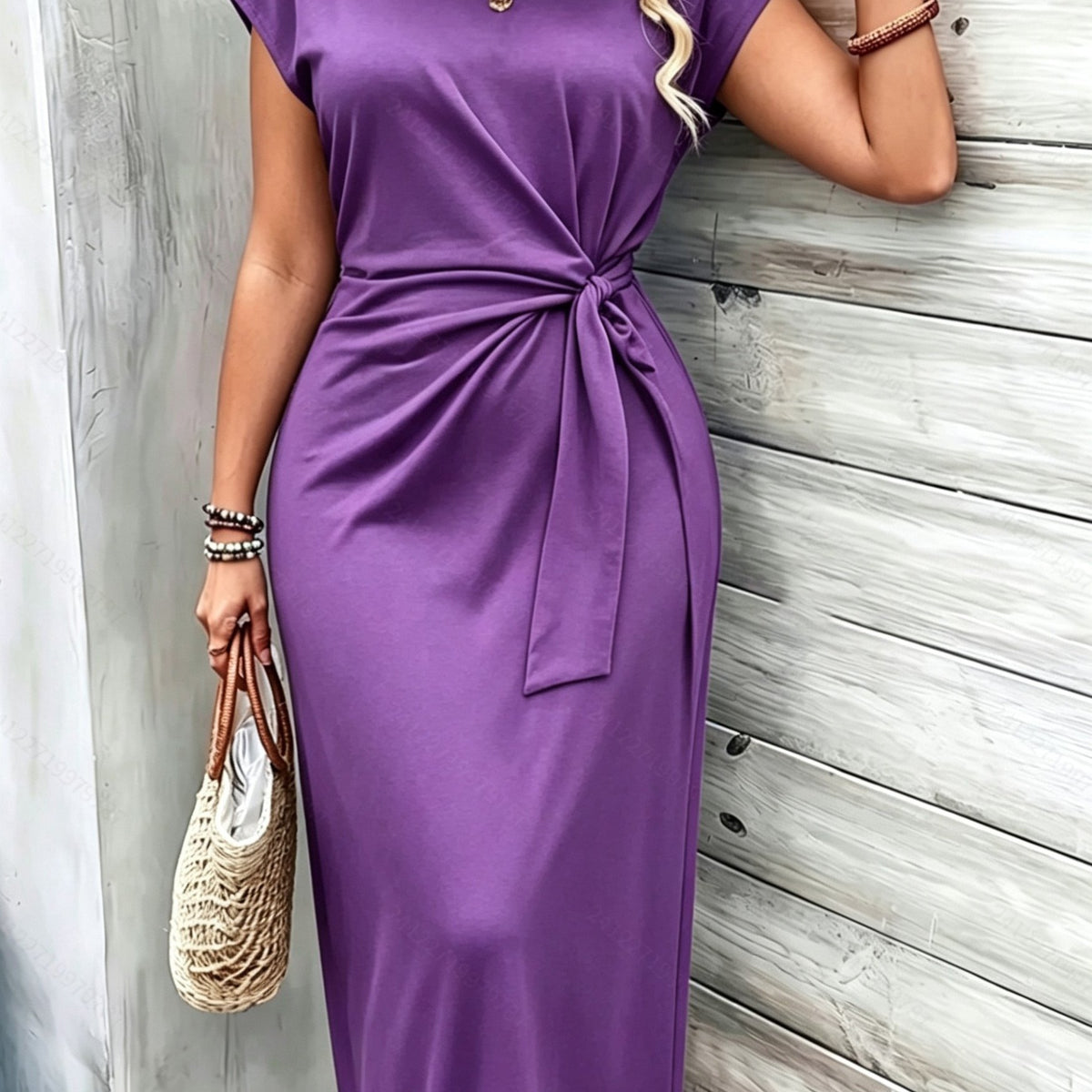 Mara | Drop Shoulder Belted Dress (Plus)