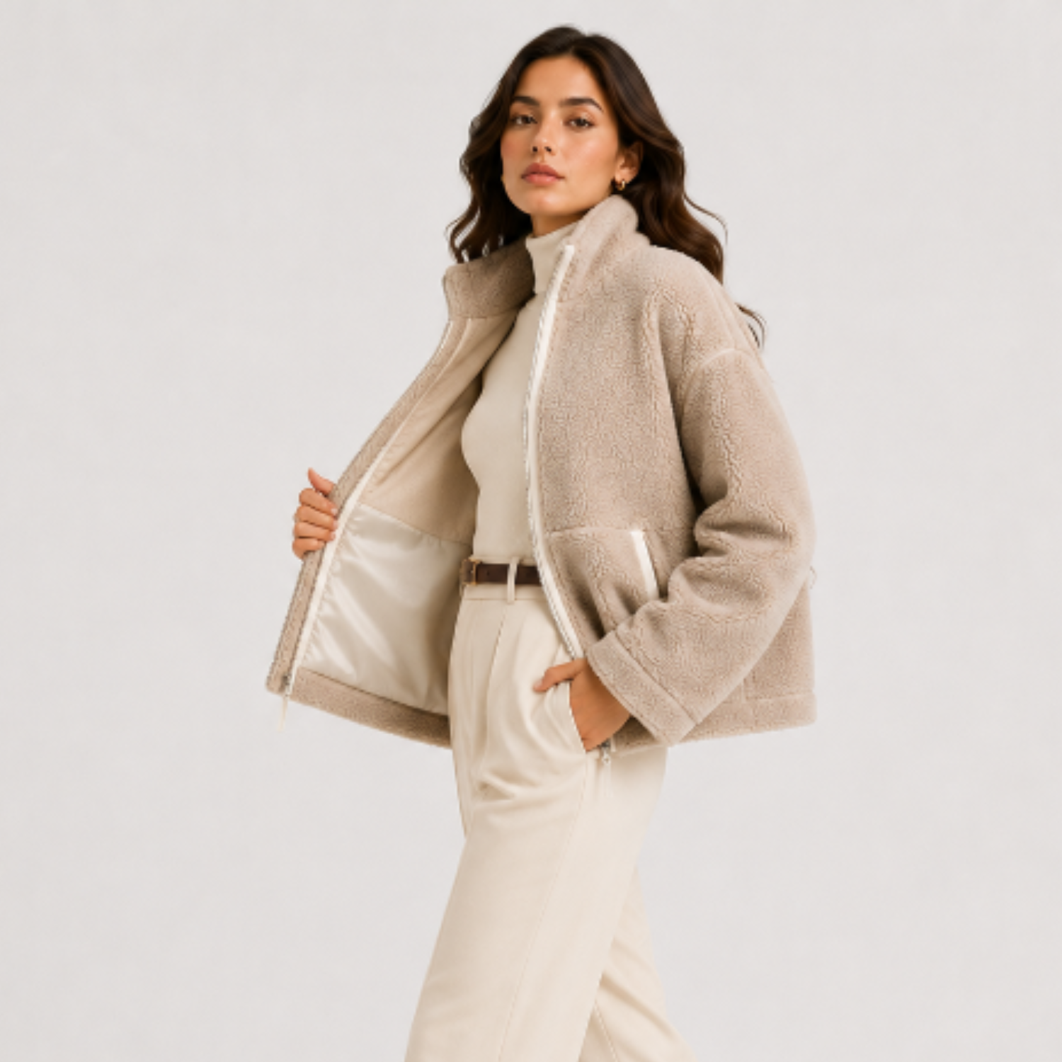Leona | Classic Zip Front Fleece Jacket - view 2