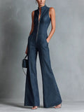 Susannah Women's Denim Flared Jumpsuit