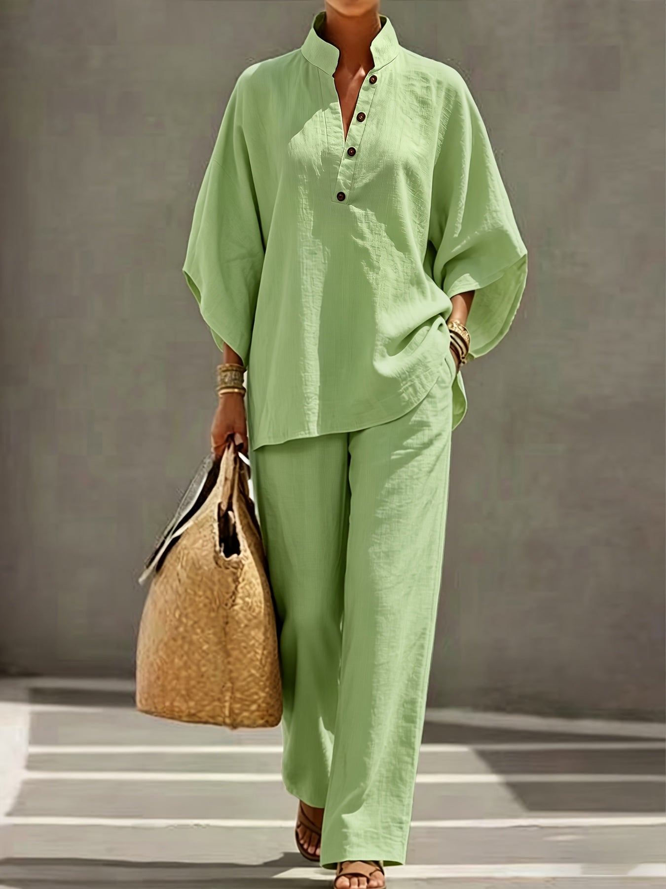 Rowan | Button Collar Two-Piece Set