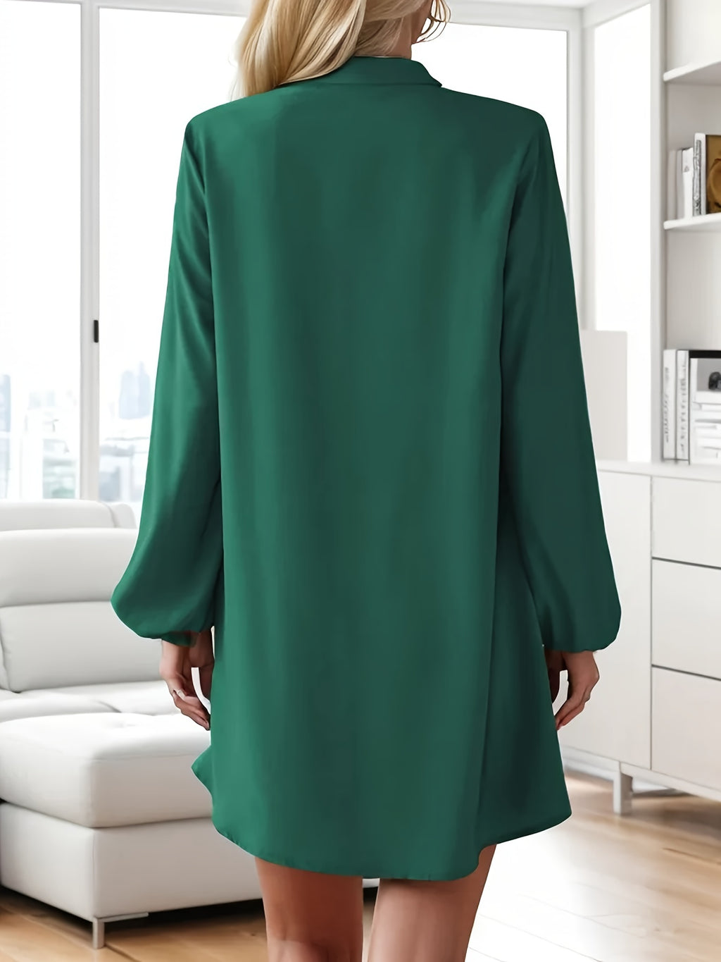 Emerson | Single-Breasted V-Neck Long Sleeve Dress