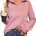 Delphine | Half Zip V Neck Pullover Sweater - view 12