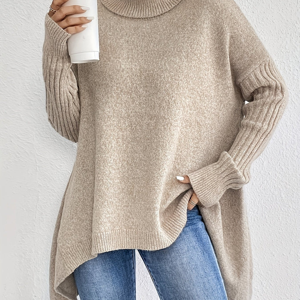 Elise | High Neck Long Sleeve Knit Pullover - view 11
