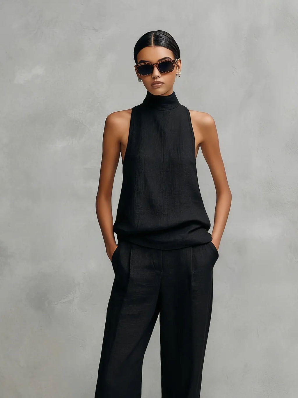 Tessa Women's Linen Top & Trousers Set