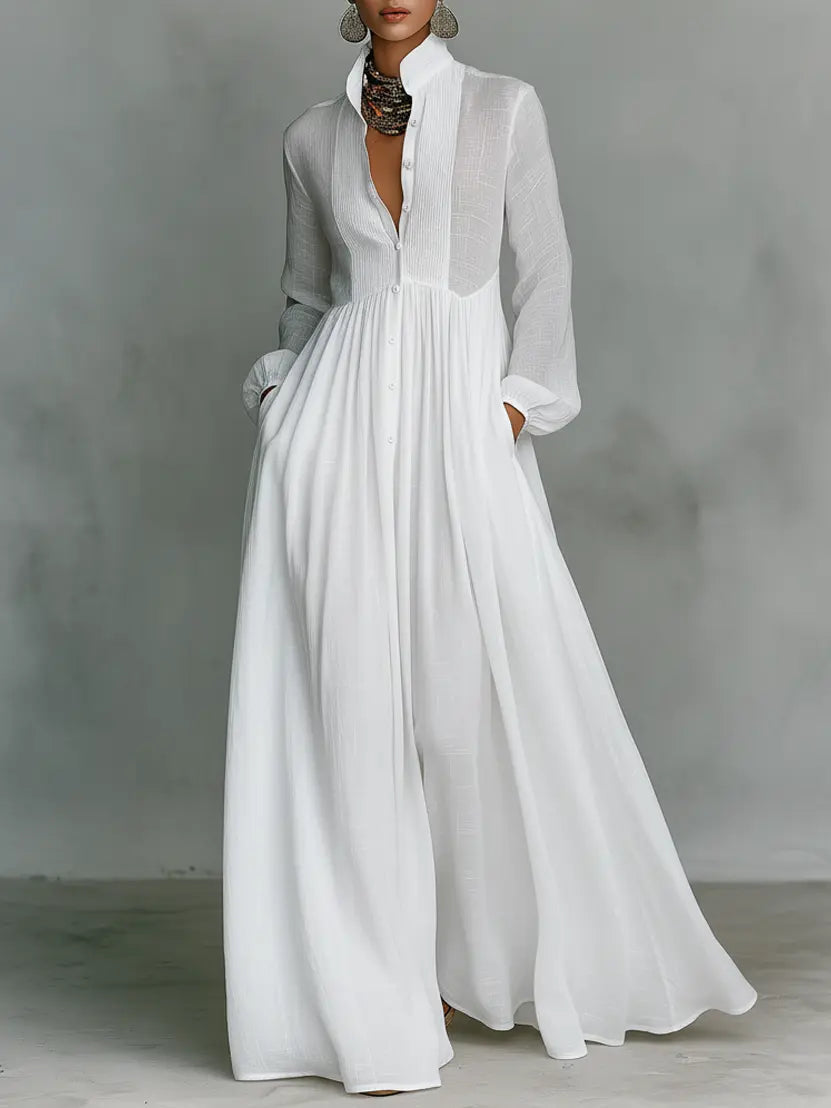 Maren Women's Patchwork Linen Maxi Dress