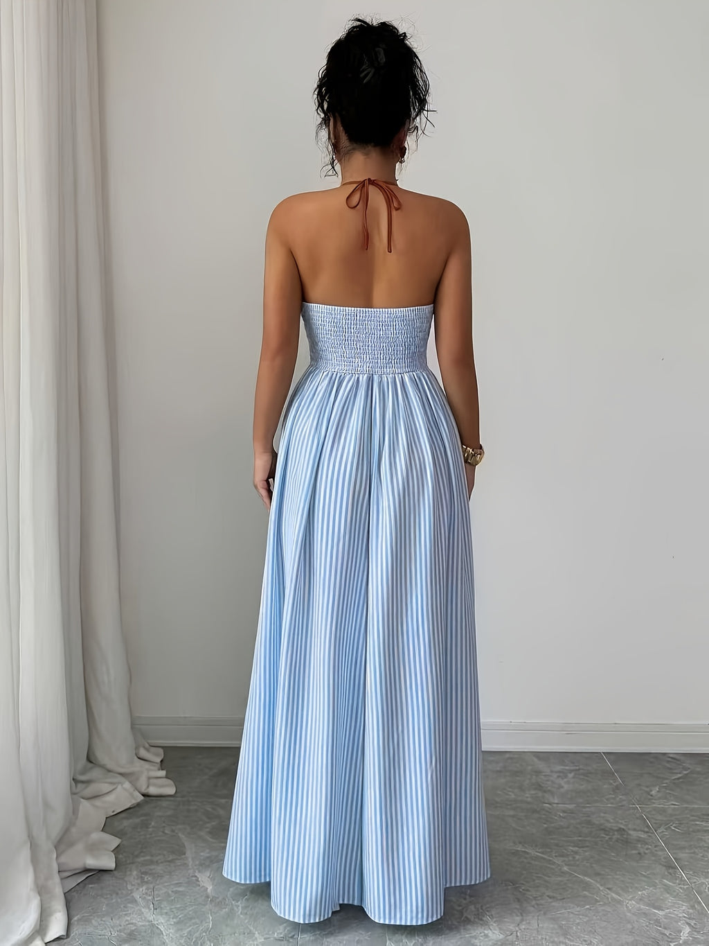 Tatum | Striped Colour-Block Wrap-Front Midi Dress