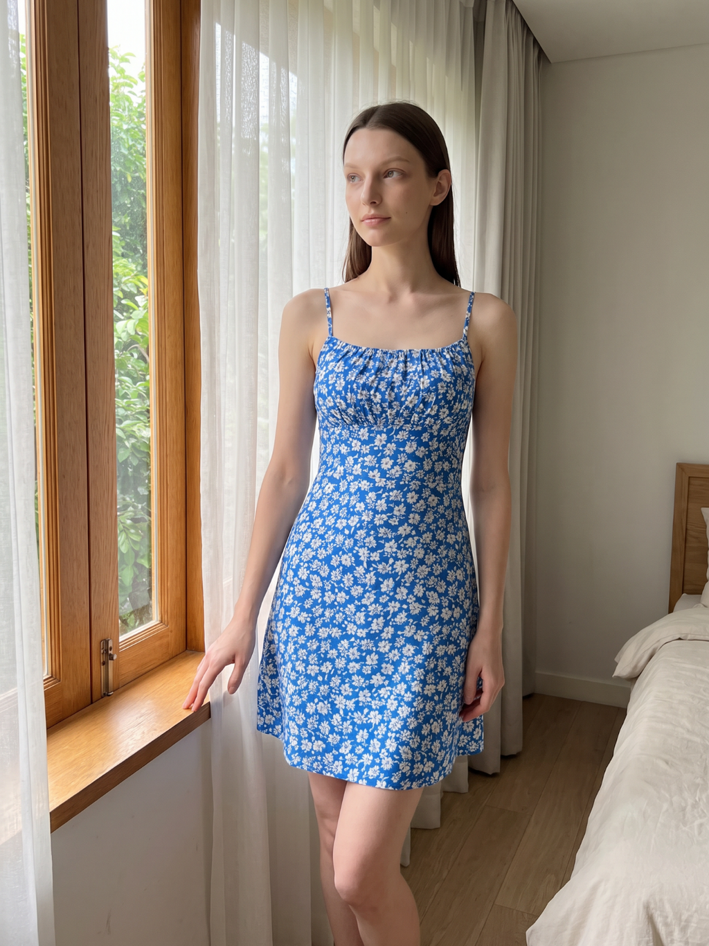 Dahlia | Floral Print Square Neck A-Line Mini Sundress